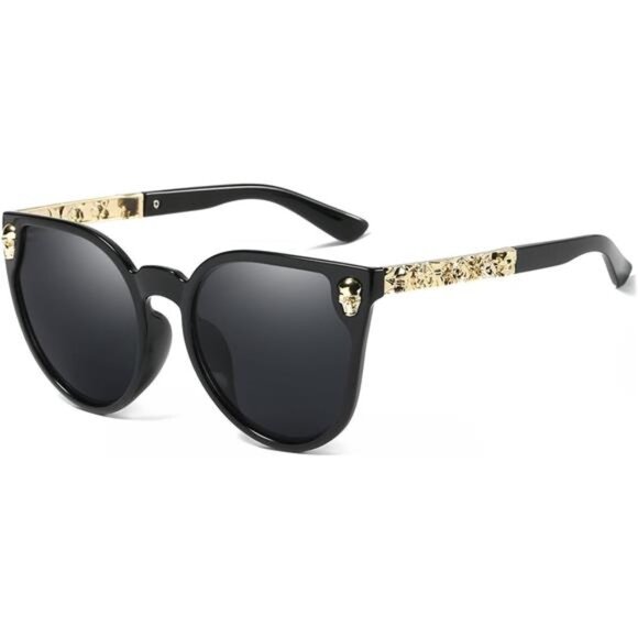 Rimless Skull Design Cat Eye Sunglasses UV400 Protection